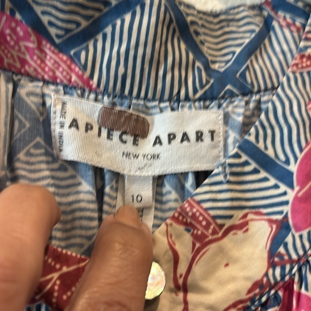 Apiece Apart Nyang Nyang Dress Indo Batik Size 10 100% Organic Cotton‌‌‌‌ - Picture 4 of 16